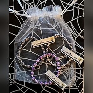 NWT Trio of Halloween Bracelets - Bats, Skulls & Pumpkins